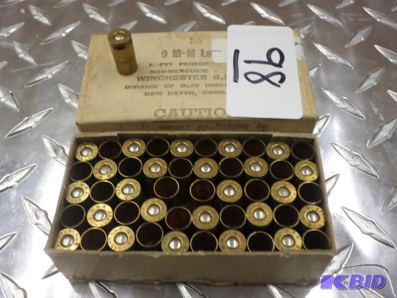 lot 98 image: (50) 9mm Luger Empty Primed Shell Cases...