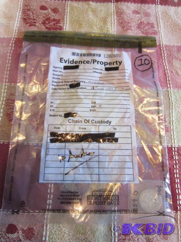 1954 D FRANKLIN HALF DOLLAR IN EVIDENCE BAG