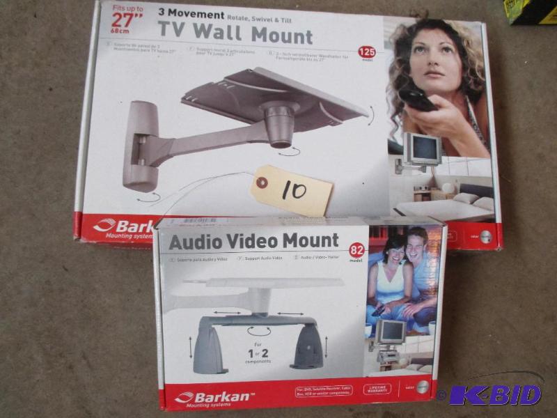lot 10 image: TV Wall mount and audiovideo attachment...
