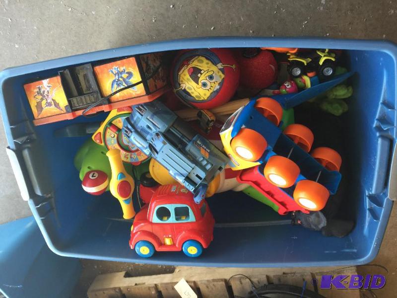 lot 91 image: Large tote of childrens toys...