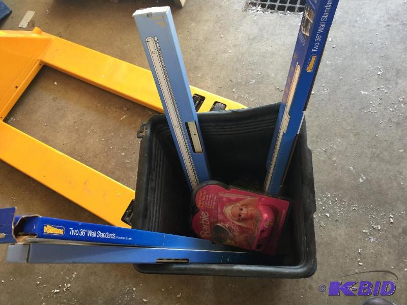 lot 94 image: Shelf brackets and Barbie camera...