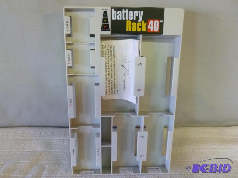 lot 111 image: Battery Rack 40 - battery holder and tester, ...
