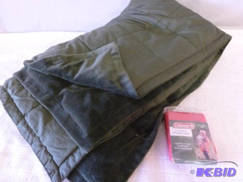 lot 120 image: This lot consists of a down filled throw blan...