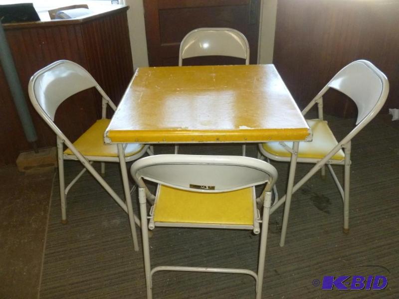 lot 132 image: Vintage Samson five piece card table and chai...