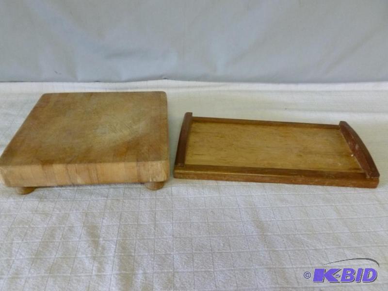 lot 25 image: Lot of two wooden cutting boards that include...