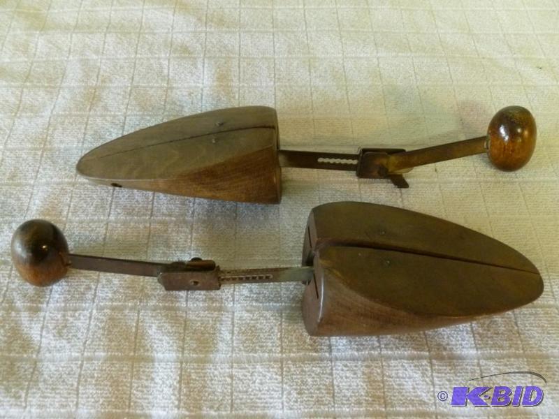 lot 44 image: A pair of vintage walnut shoe savers. ...