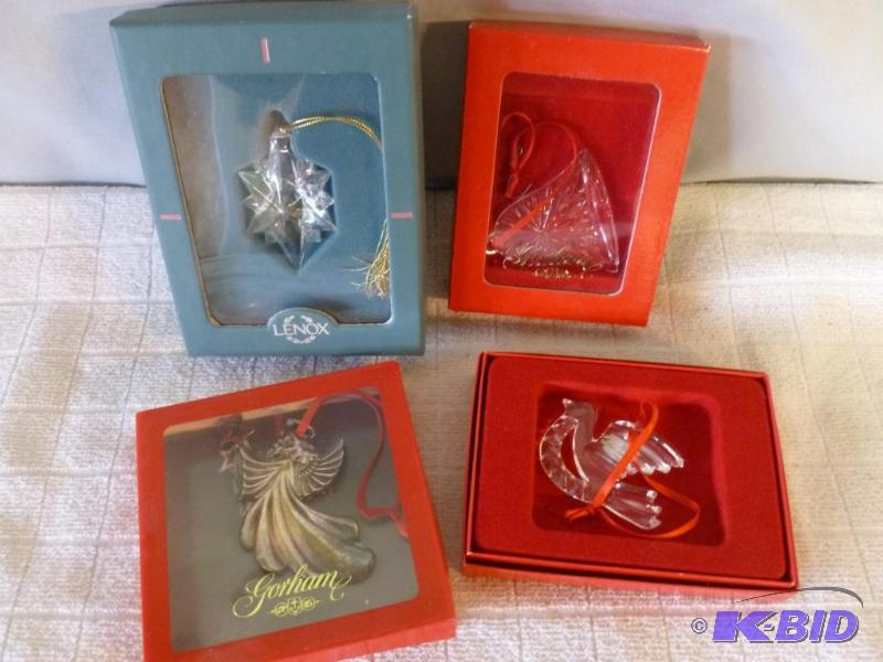 lot 53 image: Lot of two Gorham lead crystal and pewter Chr...