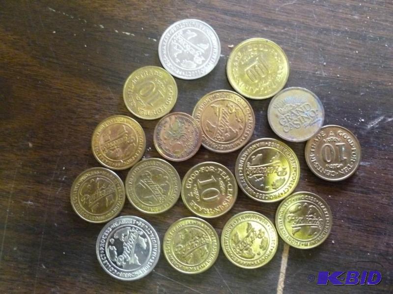 lot 67 image: Lot of collectible tokens, some brass....