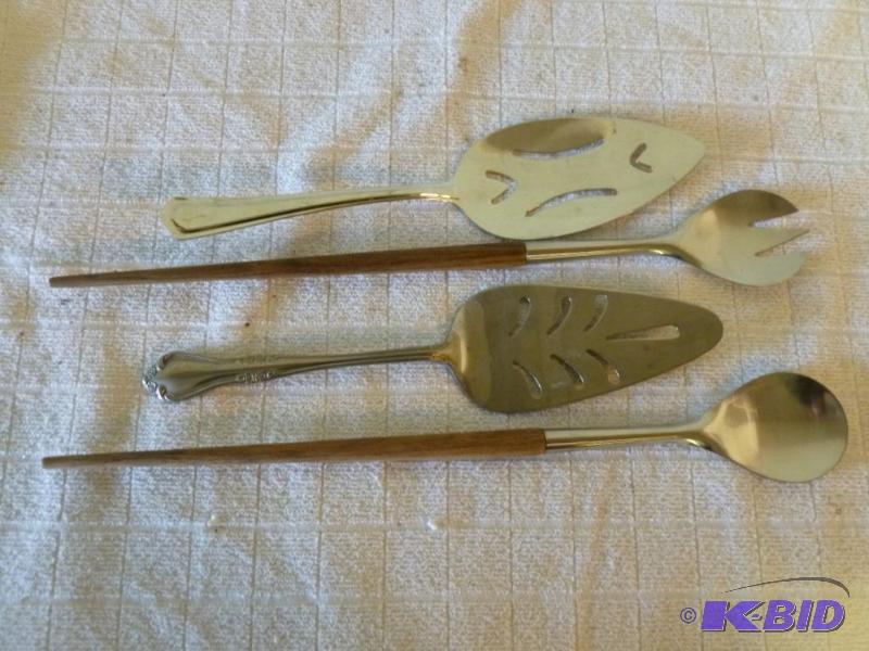 lot 89 image: Lot of two stainless steel pie spatulas and ...