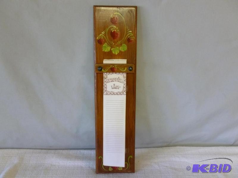 lot 99 image: Large hand painted wooden shopping list wall ...