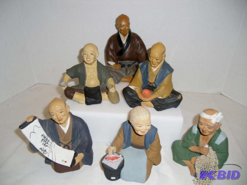 lot 11 image: Lot 6 Vintage Japanese Hakata Sytle Dolls Wales Made Japan