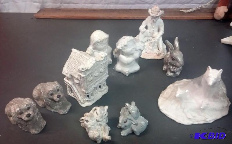 Large lot of paintable ceramic statues...