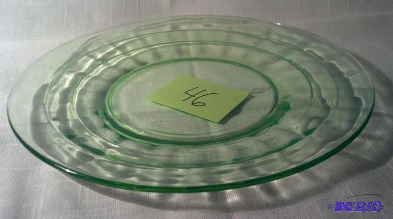 BLOCK OPTIC, 8&quot LUNCHEON PLATE, GREEN IN...