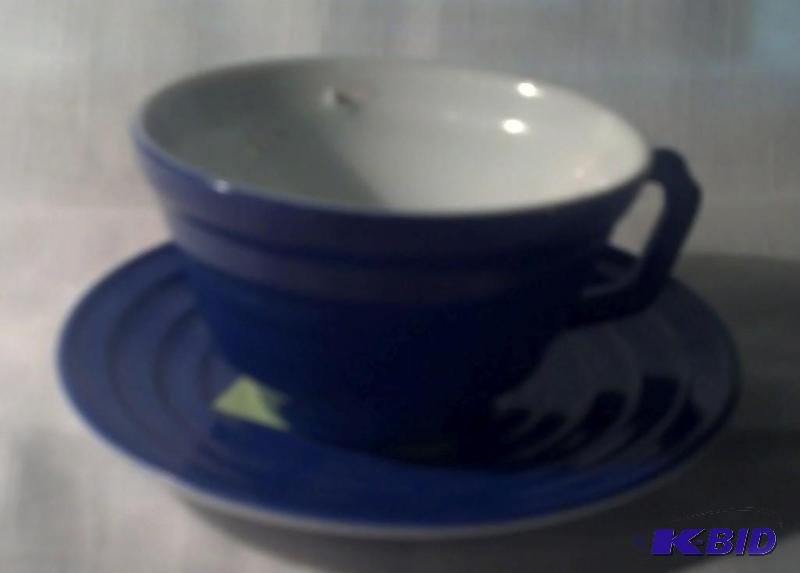 MODERNTONE, CUP AND SAUCER, COBALT...