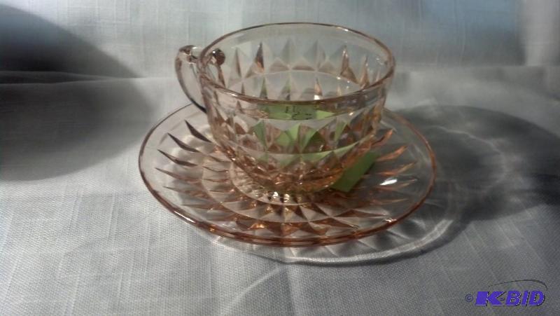 CUBE, CUP AND SAUCER, PINK...