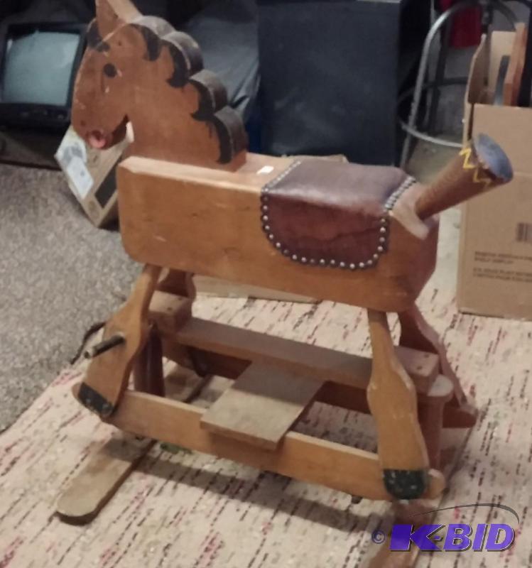 Vintage Wooden Rocking Horse. Rocks well an d...