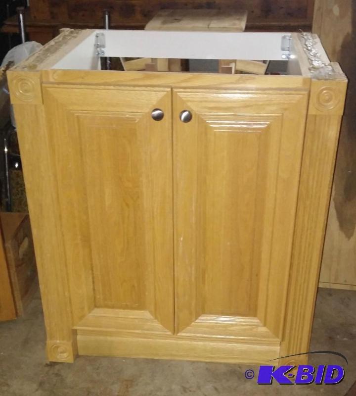 Heavy Wooden Vanity. Measures 35 12 by 31 by...