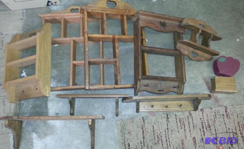 LARGE Lot of wooden hall shelving...