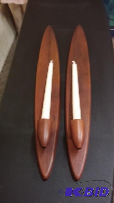Set of 2 Wooden candle sconces...