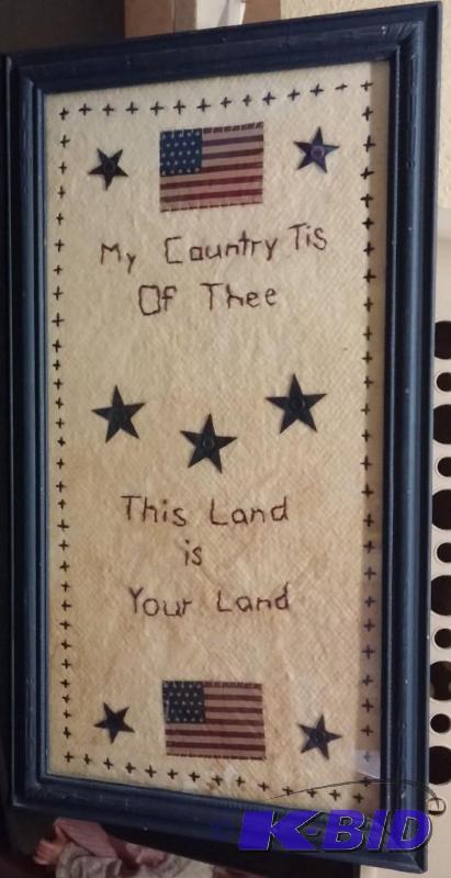 Handcrafted Americana Framed Picture 30 X 16...