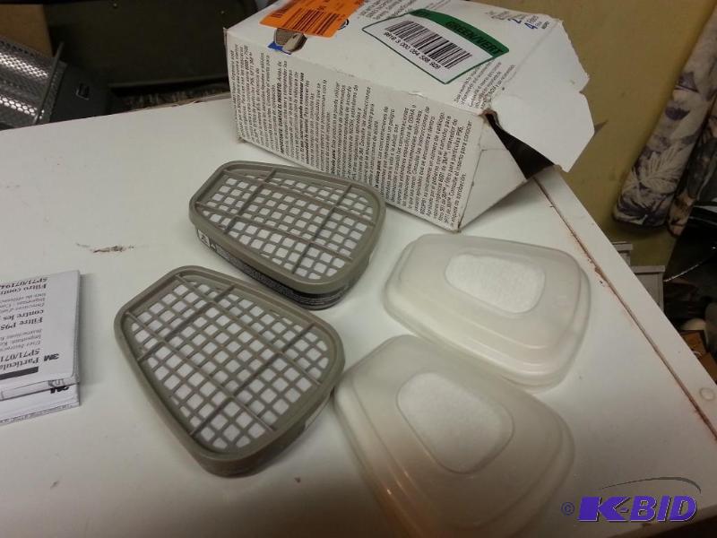 Box of respirator filters...