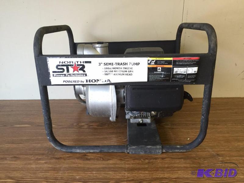 lot 1 image: Northstar 3 Semi Trash Pump w Honda 6hp Motor