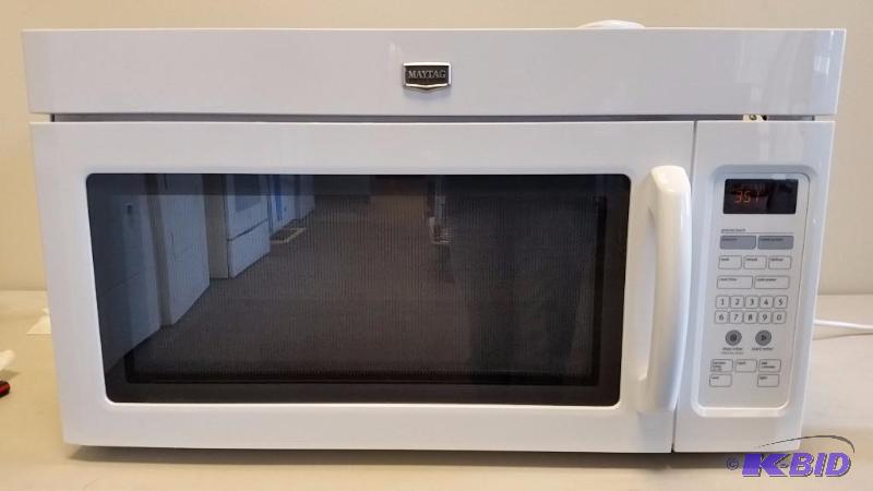 lot 15 image: Maytag 2.0 cu ft. Over the Range Microwave with Wide Glide Tray  Used, Tested Works
