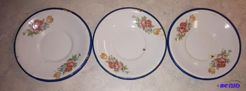 Lot of 3 METAL Vintage tea Plates...