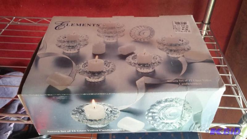 Set of 10 Glass Crystal Candle Holders...