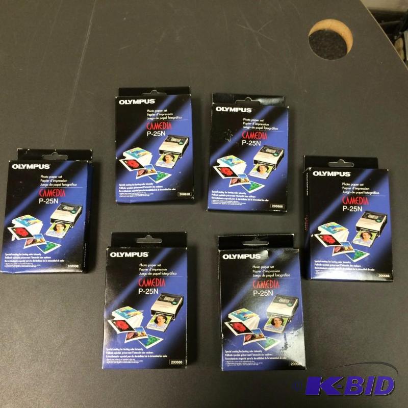 lot 19 image: Lot of (6) NEW Olympus Camedia Photo Paper Pa...