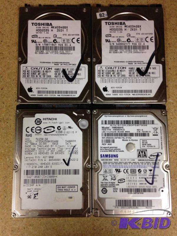 lot 23 image: Lot of (4) Laptop 2.5" Hard Drives Incl...