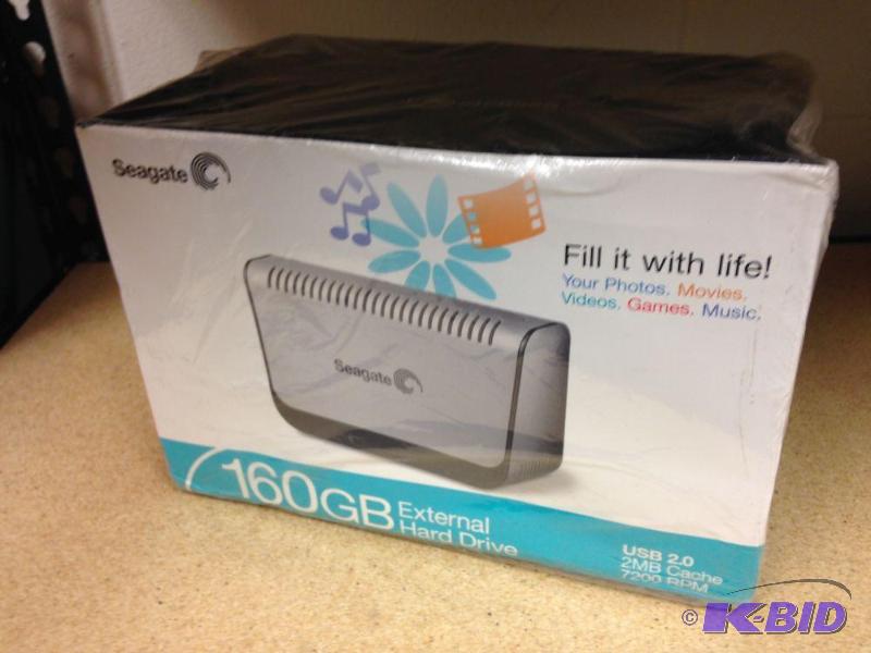 lot 27 image: NEW Seagate 160GB External Hard Drive USB Co...