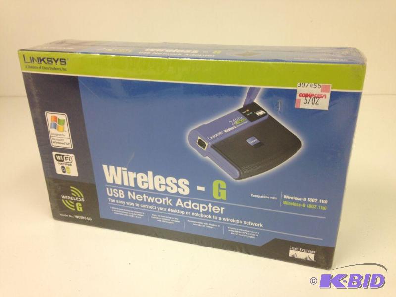 lot 44 image: NEW Wireless-G USB Network Adapter Model WU...