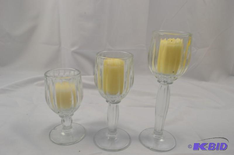 Set of Glass Candle Holders