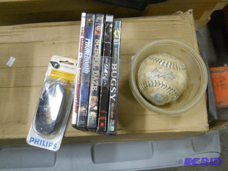 lot 25 image: 5 DVDs, Softball, S - Video Connector.