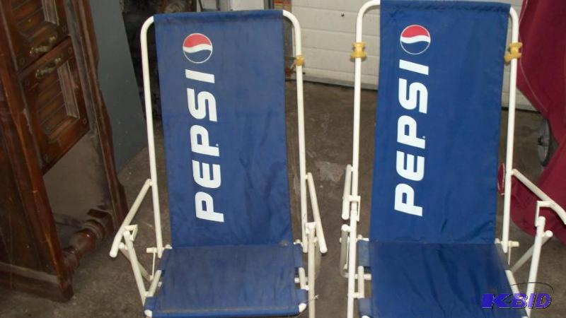 lot 24 image: 2- Pepsi chairs like new...