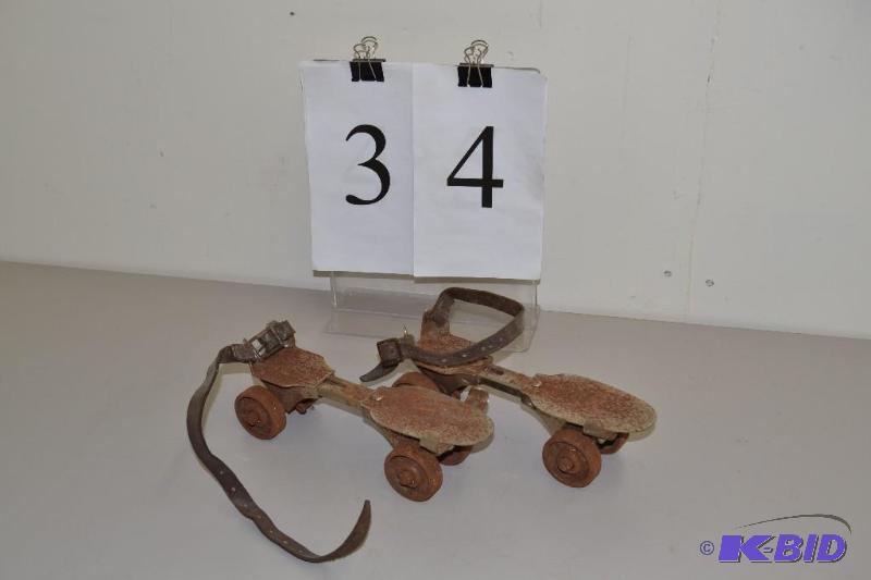 lot 34 image: vintage rollerskates