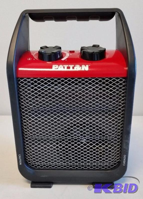 lot 15 image: Patton 1500 Watt Recirculating Portable Utility Heater Used in Box.  Tested Works