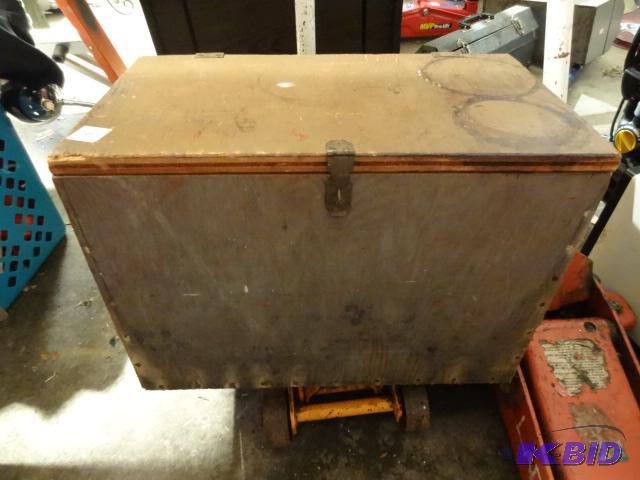 lot 110 image: Wood Box with Hasp 20 X 11 X 14...