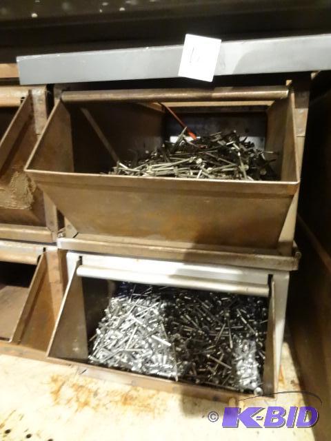 lot 127 image: 2 Stackable Hardware Bins. Metal 11 X 33 X 8 ...