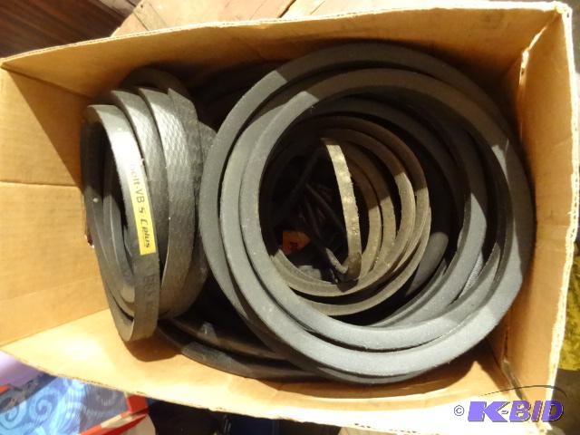 lot 142 image: Box of Misc Belts, Box of Misc Hardware...