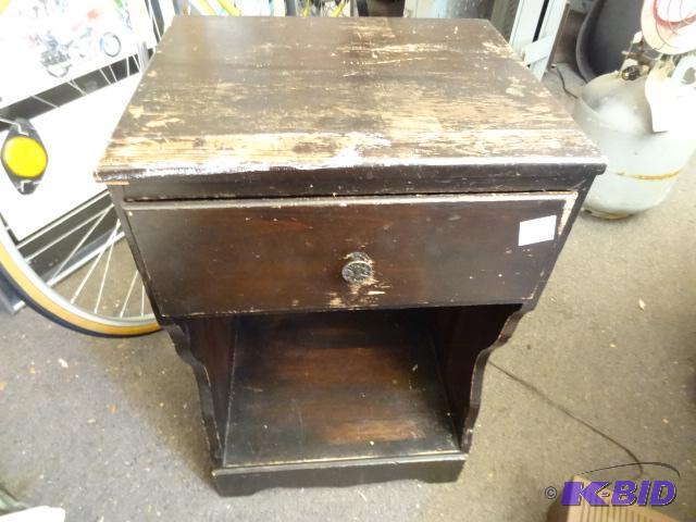 lot 19 image: Wood Night Stand with Drawer 16 X 14 X 25...