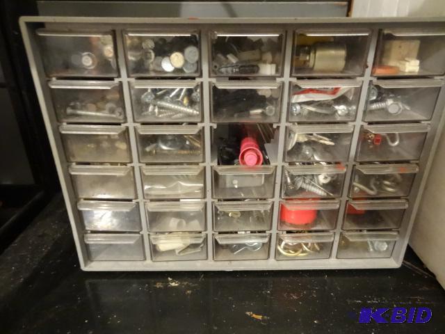 lot 214 image: 30 Drawer Hardware Bin, Missing one Drawer...