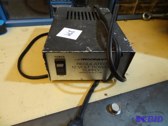 lot 279 image: Micronta 12 Volt Regulated Power Supply...