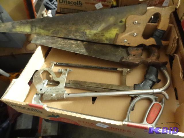 lot 78 image: 2 Hand Saws and 2 Hack Saws...