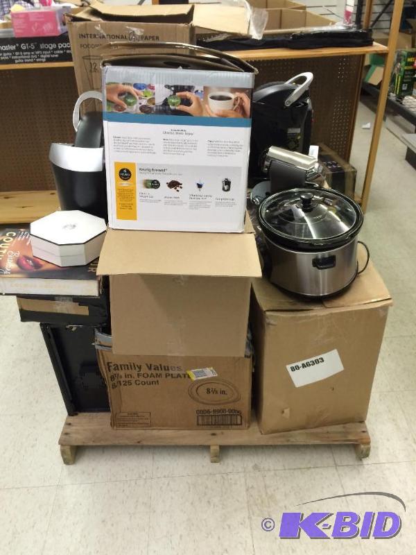 pallet of repairable items keurigs,heaters,misc
