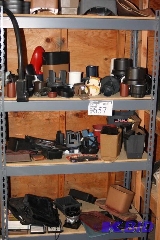 lot 657 image: Shelving Unit Including Contents WireCable Bundles Gemini Antenna Rotator Plastic Inserts And