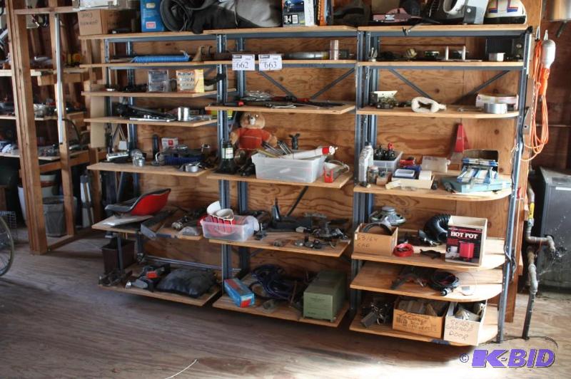 lot 662 image: Lot of (3) Metal Shelving Units 36 x 16 x 60 Contents Not Included.