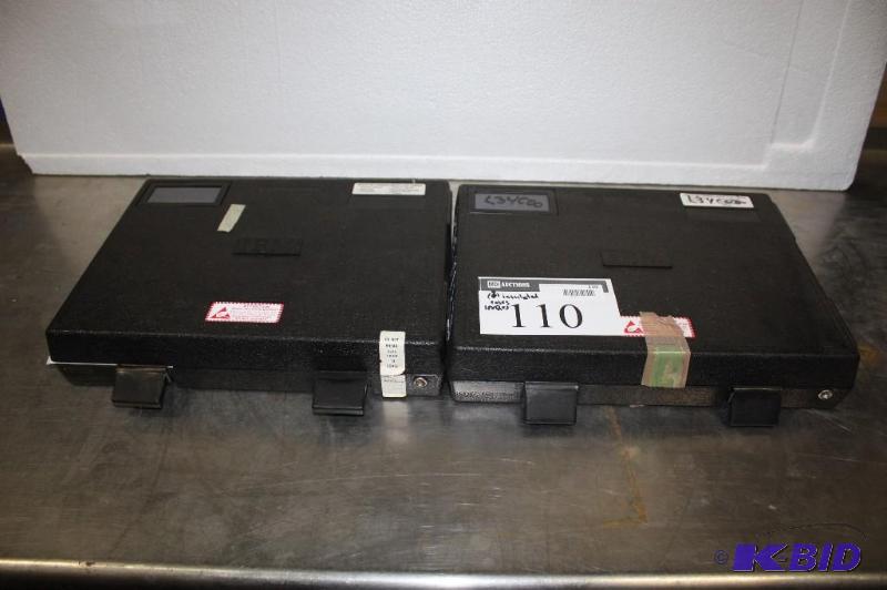 lot 110 image: Lot of (2) IBM Insulated Cases Pink Insulation Black Plastic Case wLatches & Locks 13 x 9 x 2