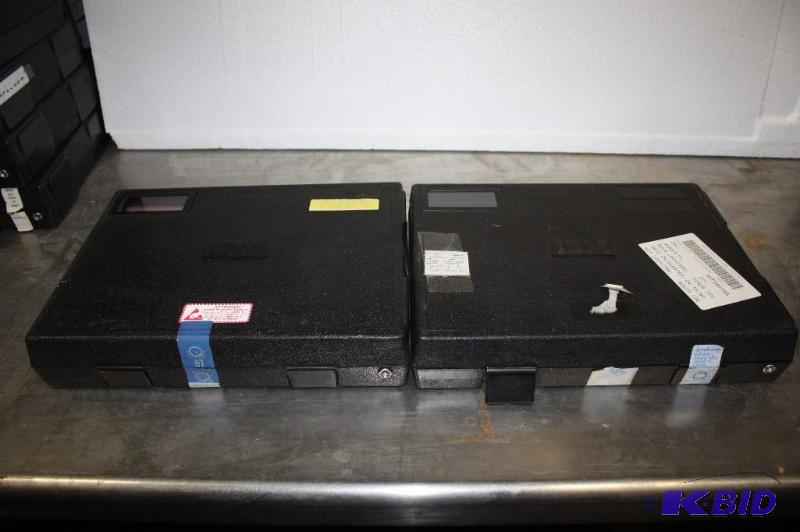 lot 115 image: Lot of (2) IBM Insulated Cases Pink Insulation Black Plastic Case wLatches & Locks 13 x 9 x 2